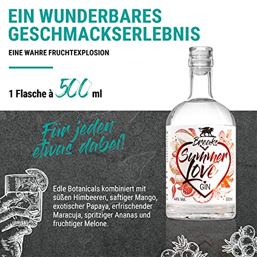 Breaks SUMMER LOVE Gin I Premium Gin mit Himbeeren, Mango, Papaya, Maracuja, Ananas & Melone I Geschmack: Frisch mit… – Bild 5