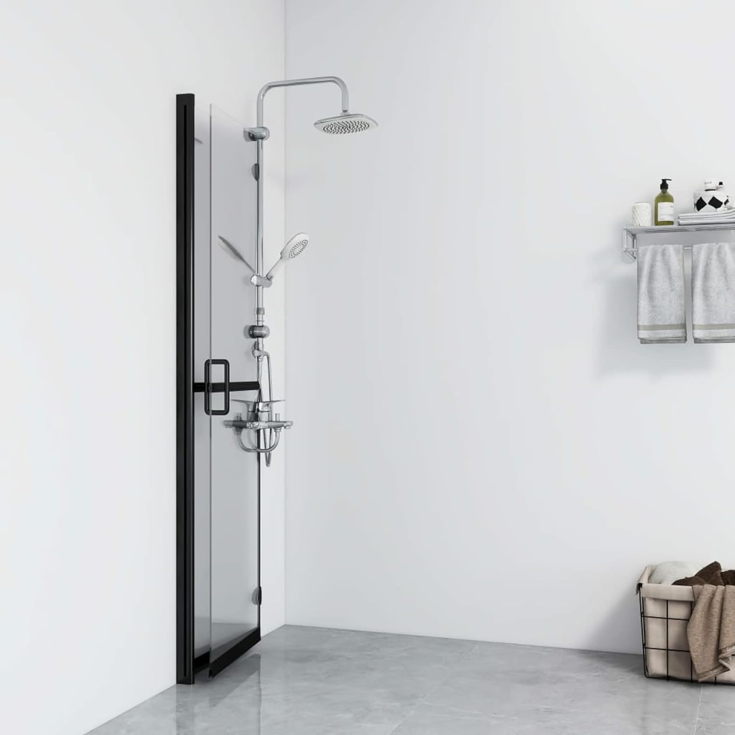 Składana ścianka Prysznicowa Typu Walk-in Tsparent Esg Szkło 90x190 Cm, Wanna Elosure, Panel Prysznicowy, Ścianka Prysznicowa Elosure
