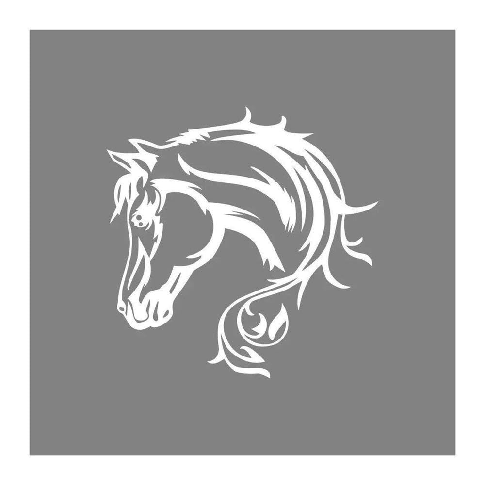 Horse Sticker Car Stickers Vinyl Decor Decal(Glossy White,18x18cm)
