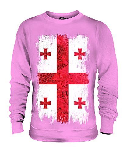 Sweat-shirt homme et femme imprimé drapeau géorgien au style vintage grunge