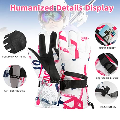 Ski Gloves, Prochosen Winter Warm Gloves Men Women, Waterproof Nonslip Breathable Touchscreen Snow Gloves, Snowboarding Gloves For Cold Weather, Outdoor Skiing, Snowboard #TOP3