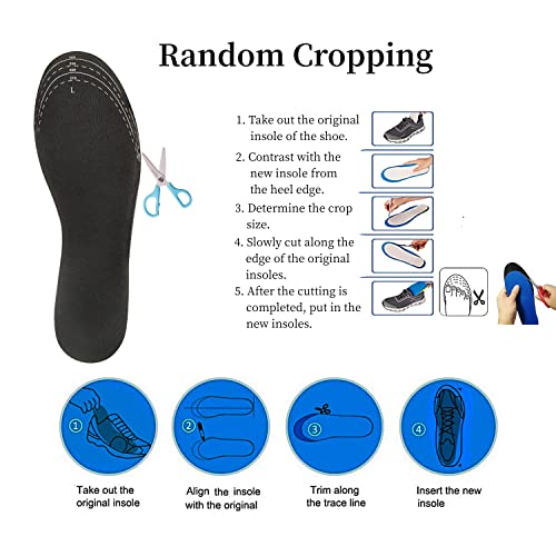 Memory Foam Insoles for Men and Women, Replacement Shoe Inserts for Sports Shoes, Cut-to-Size Comfort Inner Soles for Trainers Sneakers Work Boots and Walking Shoes - Image 3