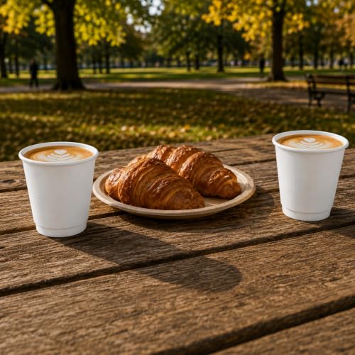 Image of Restaurantware 8-Ounce Disposable Cups, Pack of 500 Double Wall Hot Cups - Lids Sold Separately, Rippled Wall and White Paper Insulation, Ideal for Serving Coffee, Hot Chocolate, Tea, and More