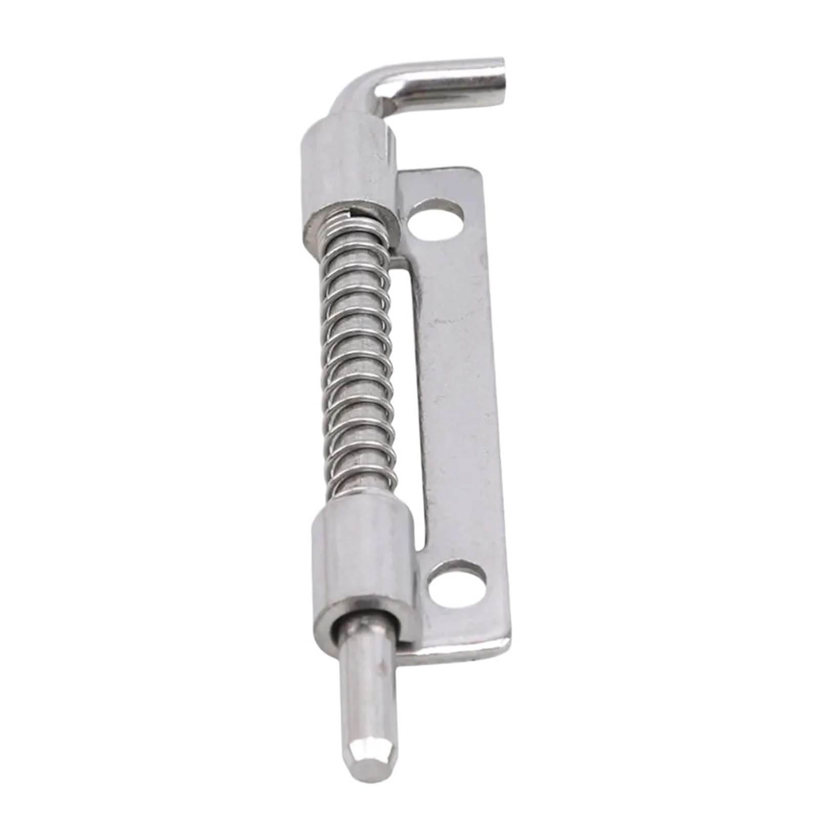 6pcs Left/Right Spring Latch Long Loaded Hinge Sliding Lock Barrel Bolt Household Hardware for Door(Silver-Left)