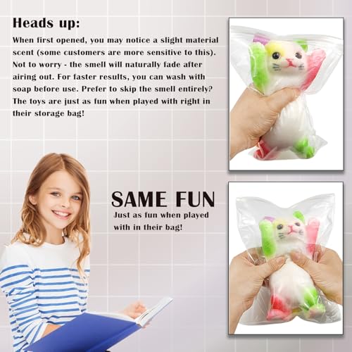 Image of Big Hand Painted Cat Squishy Toys,Large Cute Ultra Soft Kitty Squeeze Fidget Toys for Stress Relief ,Kawaii Squishies Sticky Animal Toys for Adults Kids,Decompression Sensory Balls (Cheese)