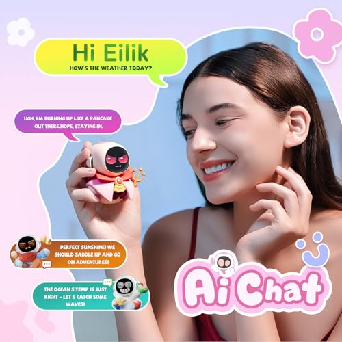 Image of ENERGIZE LAB Eiliko Lover Set + Mystery Swappable Themed Bodies - Portable Eilik Robot with AI, Fun Electronic Pendant Toys, Gifts for Couples and Best Friends.