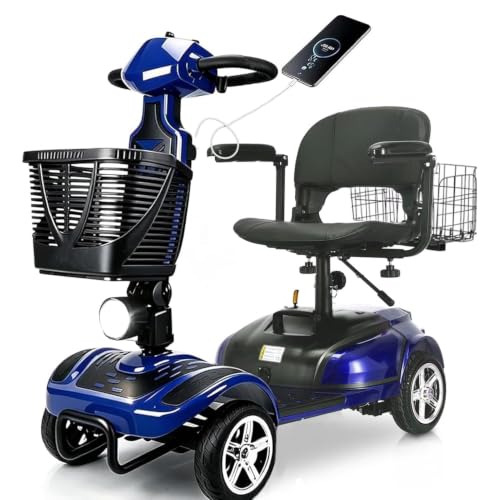 Image of Heavy Duty All Terrain Fast Wheel Mobility Scooter for Seniors and Adults | 350-400 lbs Capacity,350W powerful motor,Spacious and comfortable seats,20A Long Range Battery and Two Baskets