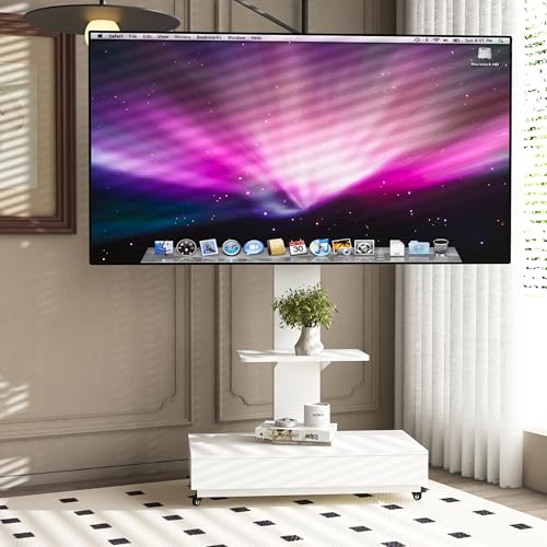 テレビ スタンド テレビスタンド Tv stand ロータイプ ホワイト 引き出し付きTVスタンド 32-75インチ対応 高さ調整可能キャスター付き 鉄製フレーム+MDF リビング・寝室用 収納機能強化 耐荷重設計 簡単組立キット付属 tv台