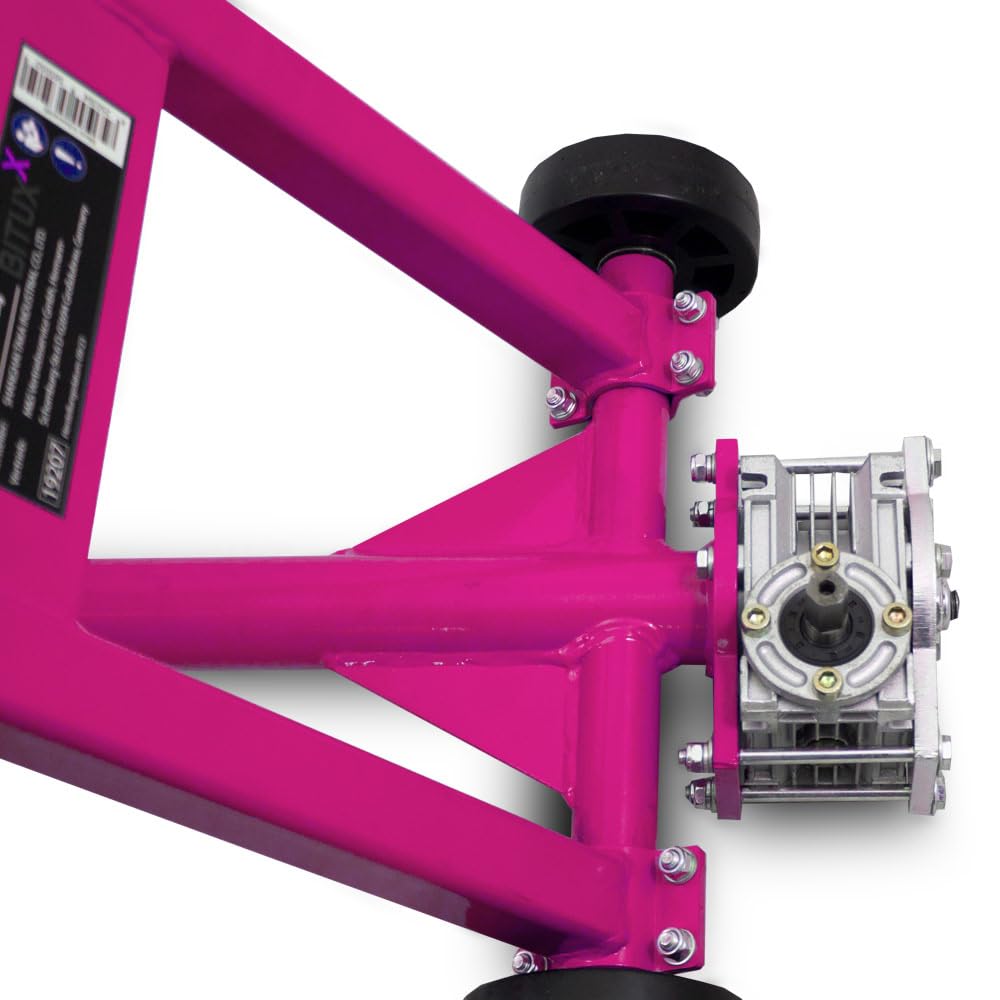 BITUXX KFZ Scherenlift Scherenwagenheber 2,5T flach Wagenheber 2500 Kg Hubhöhe von 11 cm bis 48 cm inkl. Gummiauflage und praktischer Handkurbel Magenta