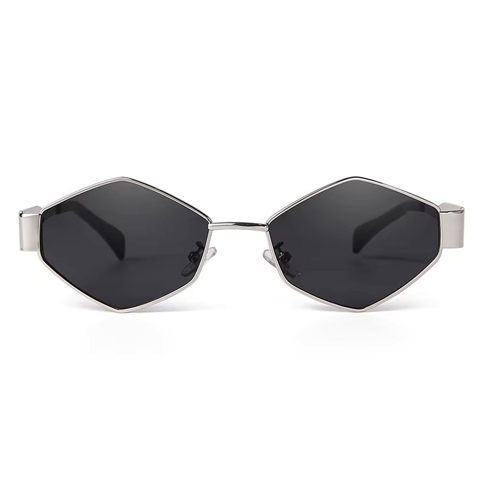Dervin Gafas de sol retro hexagonales de moda para hombres y mujeres, modernas, elegantes y clásicas, protección UV400 y marco de metal duradero
