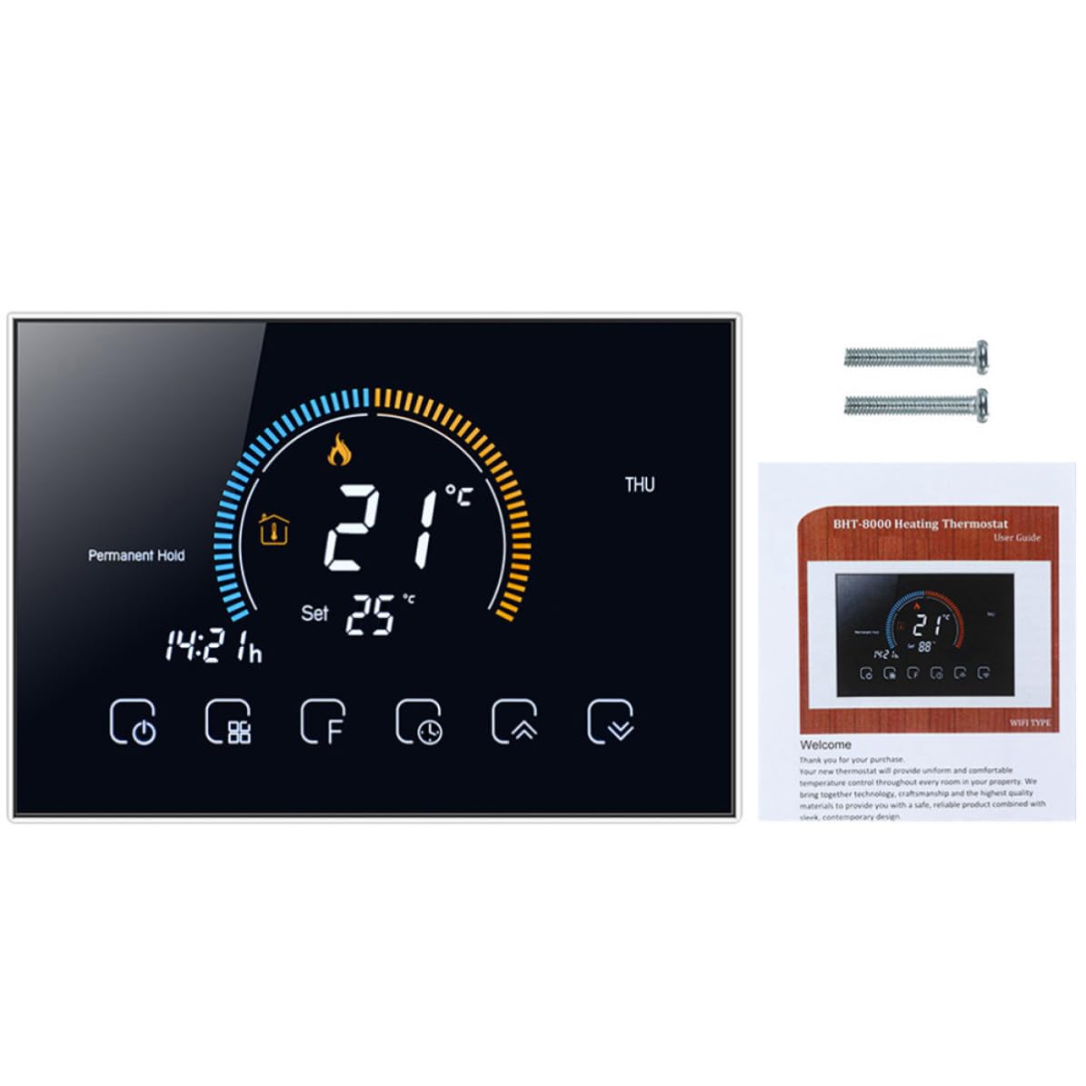 Intelligenter Bodenthermostat für Zuhause mit Touchscreen und LCD Schwarz