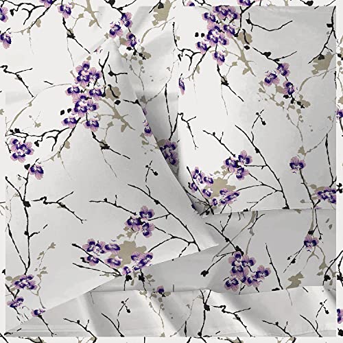 Cotton Comfort 3-Piece Double Duvet Cover Set - 100% Egyptian Cotton, 400 Thread Count, Floral Printed Bedding with Pillowcase - Image 3