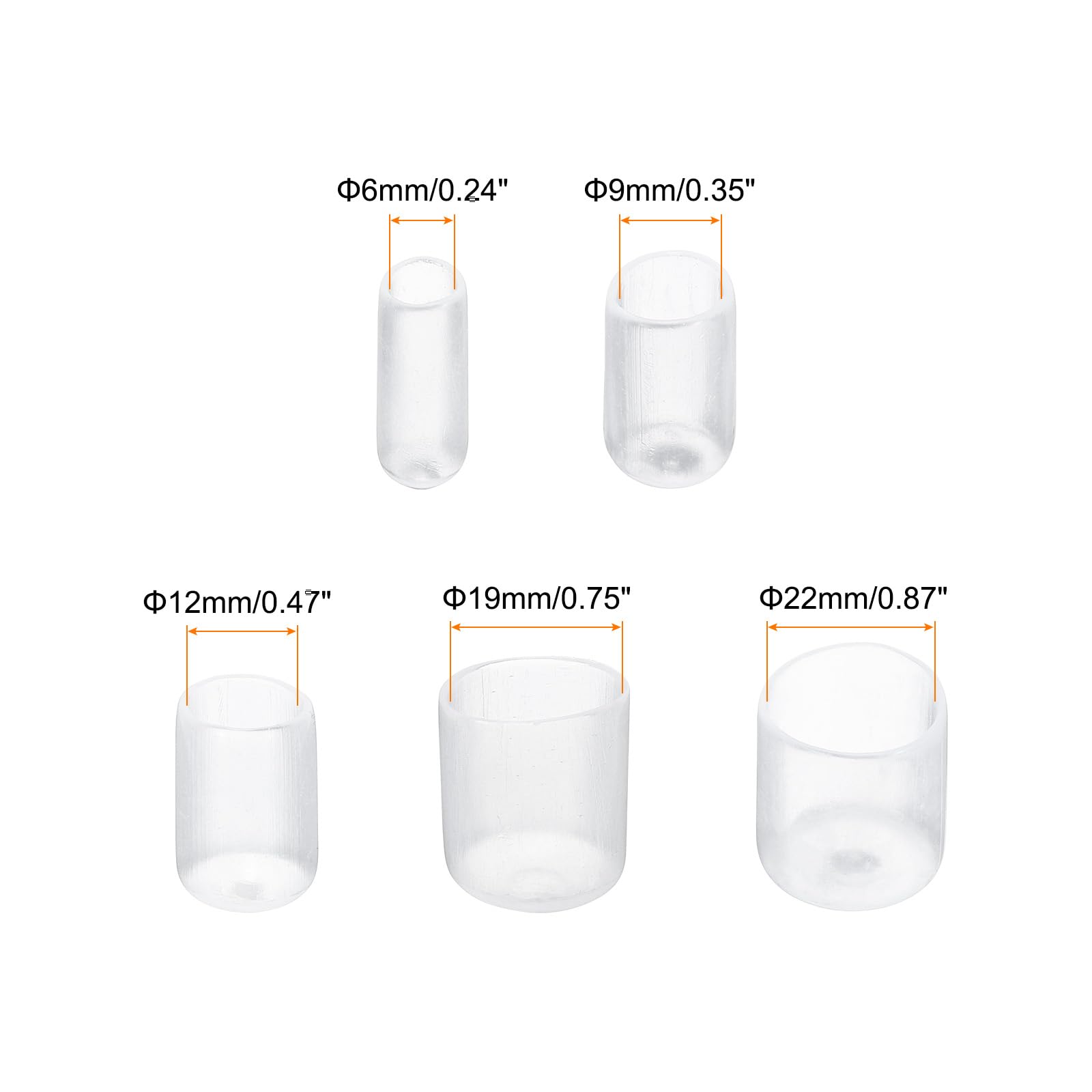 Rebower Screw Thread Protector Cover Rubber End Caps, [for Screw, Bolt] - 1/4