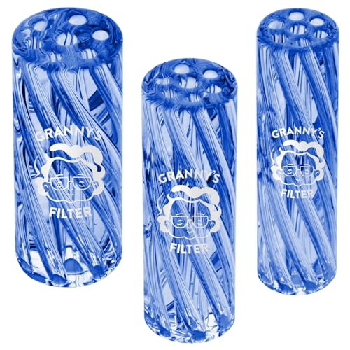 Grannys Premium Glasfilter-Set Blau | 8 10 & 12 mm Ø | Wiederverwendbare Filtertips aus Glas | Für Selbstgedrehte | Sanfter Rauch & klarer Geschmack