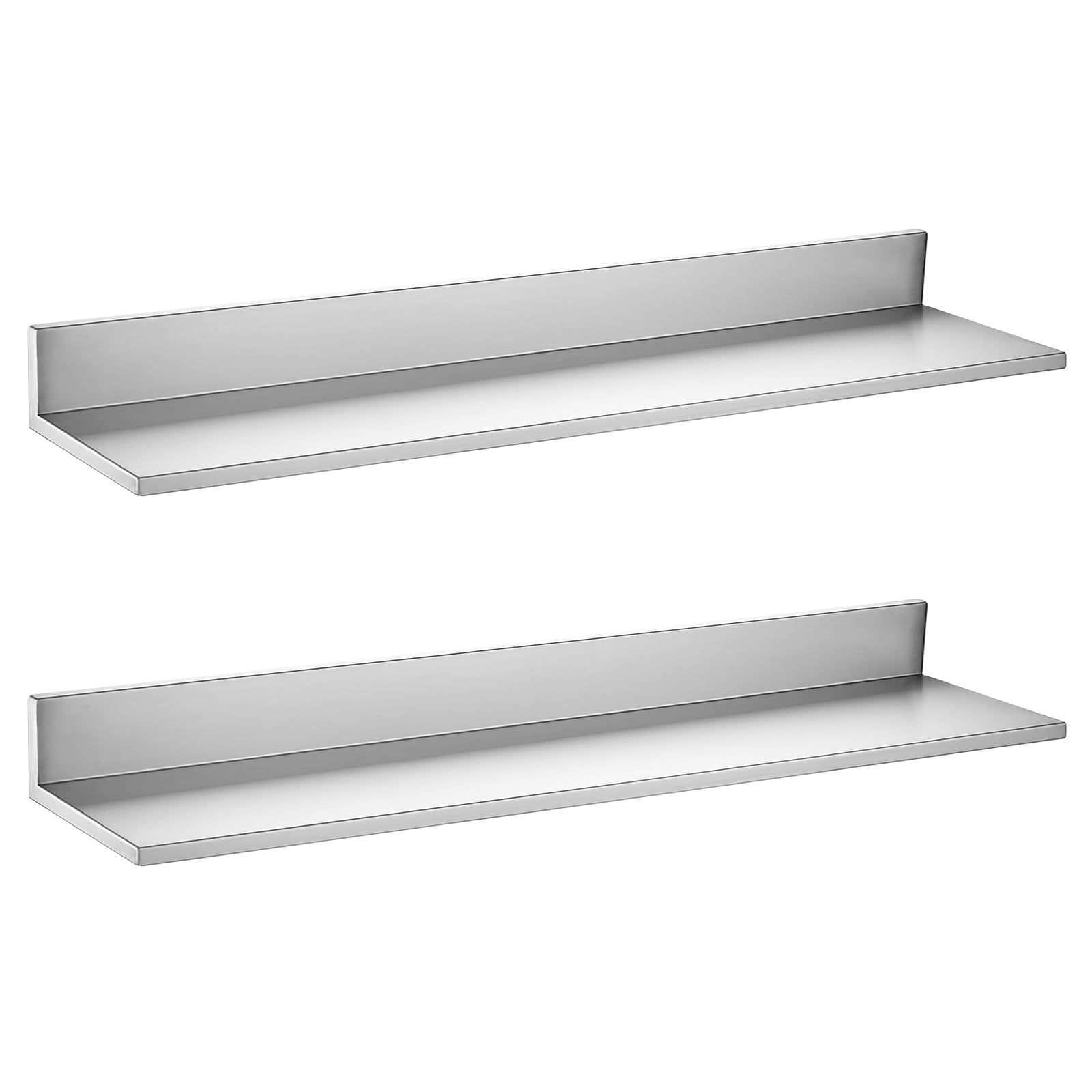 VEVOR Étagère Murale Flottante, Tablette Murale en INOX 21,8x91,5 cm 2PCs