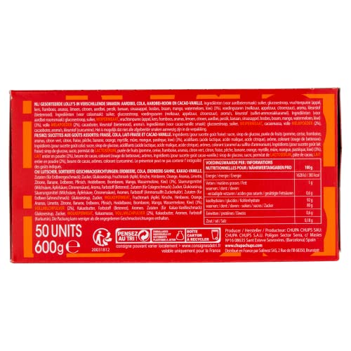 Miniatura 2 de Chupa Chups Original, Caramelo con Palo de Sabores Variados, Display de 50 unidades de 12 gr. (Total 600 gr.)