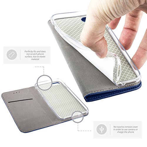 Moozy Cover per iPhone 6s, iPhone 6, Blu Scuro