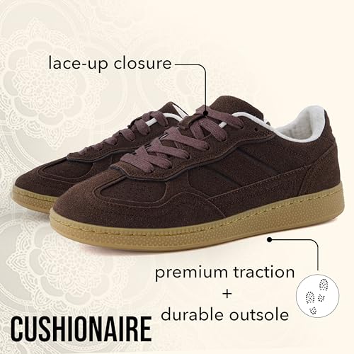 CUSHIONAIRE Bettina Women's Retro Sneaker with Cushioned Insole and Durable Gum Sole4