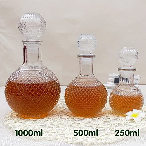 yeacher Garrafa de vidro decantador rápido em forma de bola transparente Garrafa de vinho de uísque