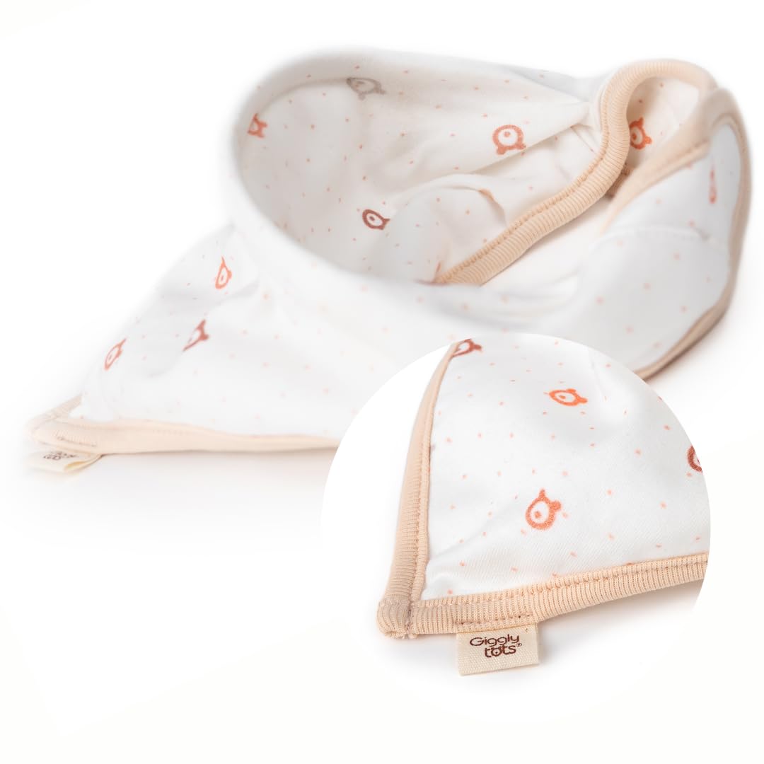GigglyTots® Innovative Pacifier Holder Bib│Stop Pacifier from Falling Out Allowing Baby Easy Retraction│Newborn Essentials Must Haves│0-6 Months│Binky not Included