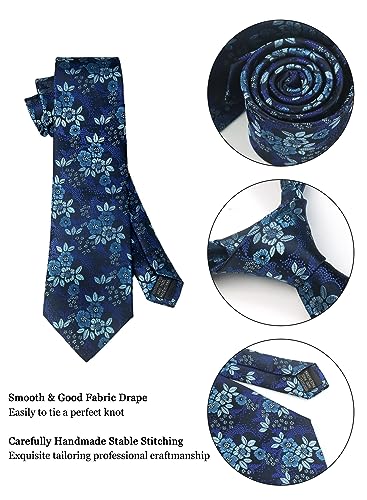 Image of Paisley Floral Mens Tie Formal Necktie Pocket Squares Ties Clips Cufflinks Classic for Men Set