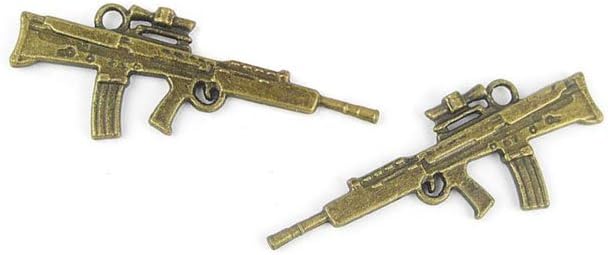 Jewelry Making Charms AA074 Machine Gun Ancient Bronze Retro Findings Bulk Pendant for Necklace Bracelets