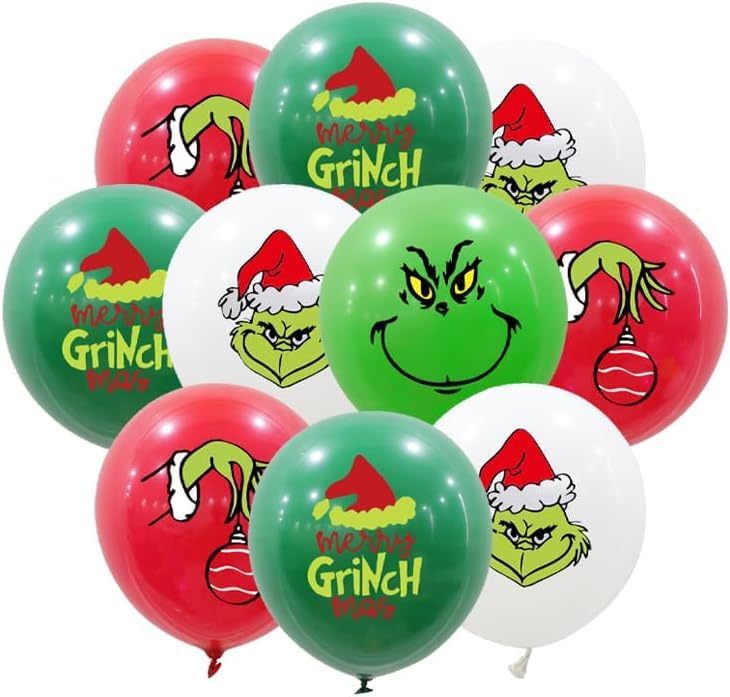 20 globos de Navidad Grinch, globos de Navidad, Año Nuevo, cumpleaños, decoración para fiestas