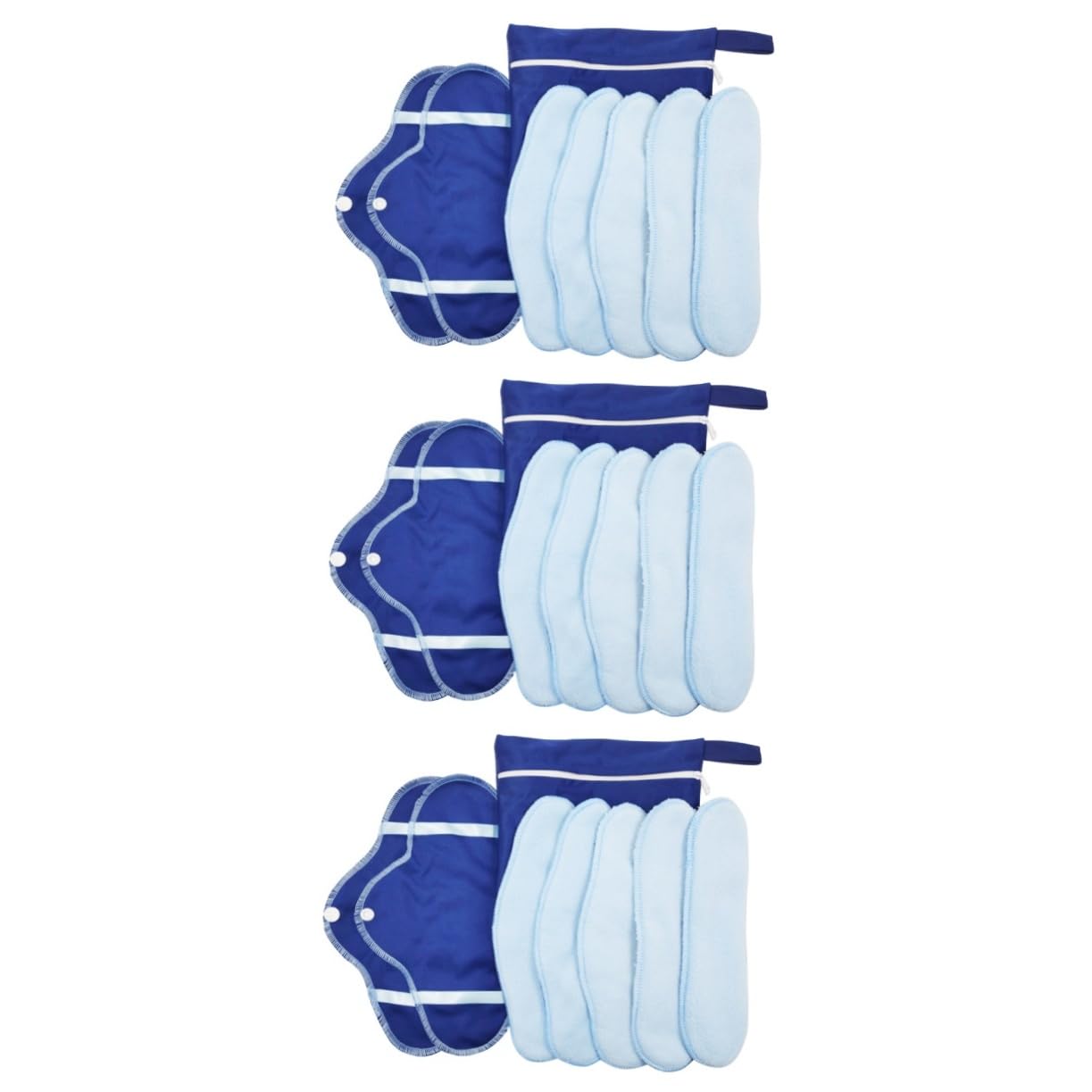 Healvian 24piezas Compresas Menstruales Reutilizables Lavables Toallas Sanitarias De Suaves y Transpirables Para Viajes Incluye Bolsa De Almacenamiento