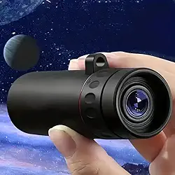 Telescópio monocular, monóculo compacto, monóculos para caminhadas, caça e tiro, telescópio para observação de pássaros, ampliação 8X - preto