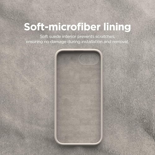 Image of DIZORO Compatible with iPhone 17e / iPhone 16e Case 6.1 inch Liquid Silicone 3 Layers Full Covered Soft Gel Rubber Phone Case,Shockproof Protective Cover with Anti-Scratch Microfiber Lining-Stone Grey