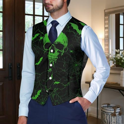 TOADDITDO Suit Vest Men's Slim Fit Business Formal Waistcoat Casual Dress Vests for Dinner,Prom,Wedding4