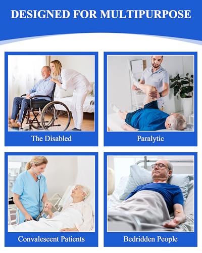 SPRING SEAON Patient Positioning Bed Pad with Handles – Transfer & Slide Sheet for Elderly Care, Waterproof Washable Draw Sheet for Hospital or Home Use, 46.5\" x 38.5\", 400 LBS Support,Black