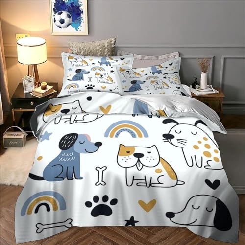 Housse de couette chien 260x220 résistante aux lavages et tissu léger - 6