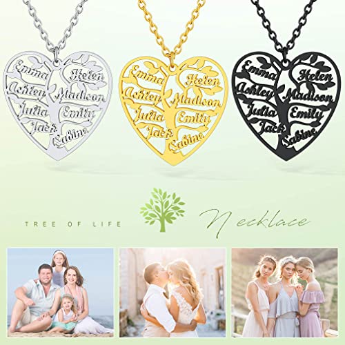 Pendentif Arbre de Vie gravé en acier inoxydable durable avec chaîne réglable - 4
