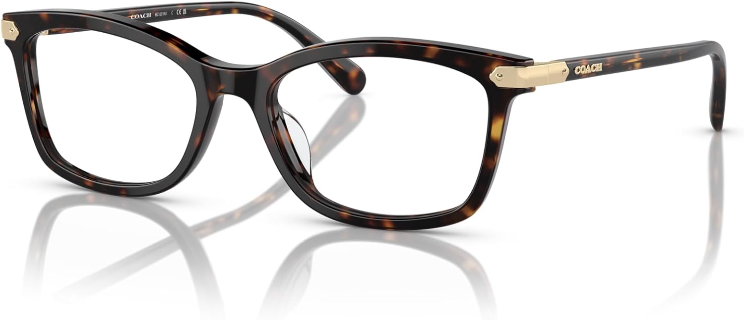 COACH Women's Hc6219u Universal Fit Rectangular Prescription Eyewear Frames Dark Tortoise/Demo 53 Millimeters image 2 of 5 B0DCHB1KPK