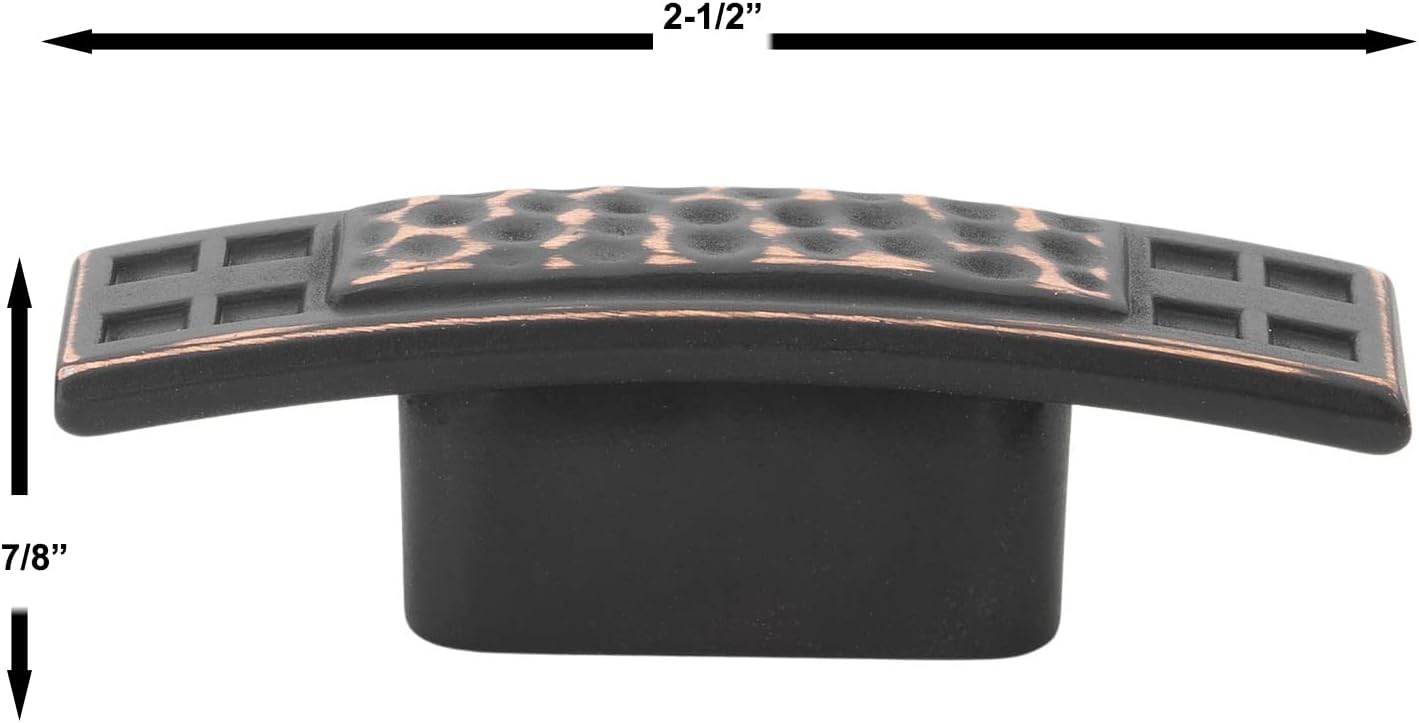 GlideRite Hardware 5431-ORB-25 2.5 inch Hammered Mission Style Oil Rubbed Bronze Cabinet Knobs 25 Pack