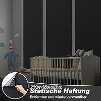 rabbitgoo Verdunklungsfolie für Fenster Abdunklungsfolie Schwarz 90x200cm – Ansicht 5