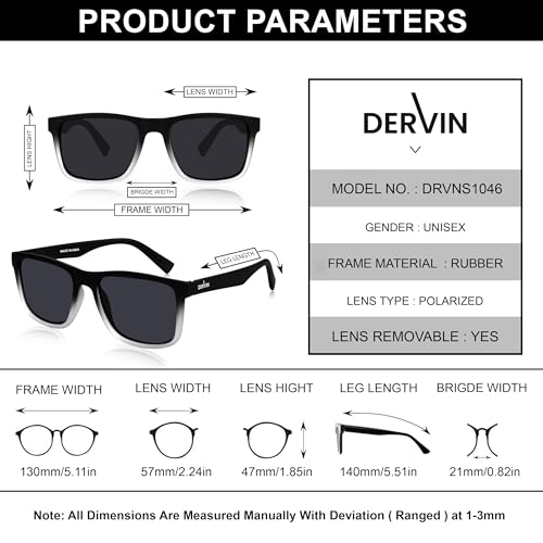 Image of Dervin UV Protected Polarized Square Sunglasses for Men and Women