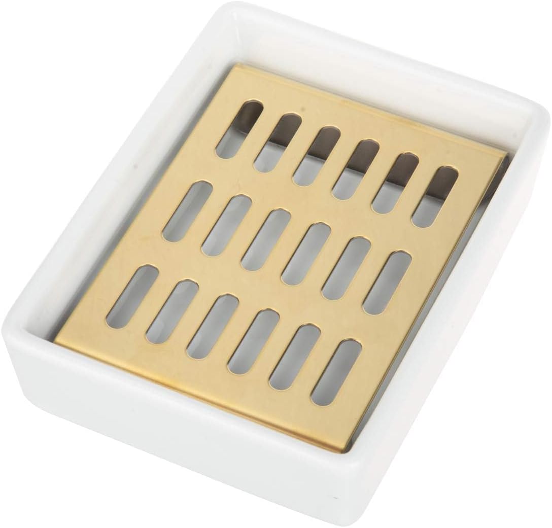 IMEEA Gold Soap Dish SUS304 Stainless Steel Gold Soap Holder for Bathroom Shower