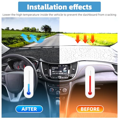 Image of Dash Cover Mat Compatible with Chevrolet Chevy Trax 2017-2022 Non-Slip Dashboard Cover Mat Sunshade UV Rays Protector Interior Accessories