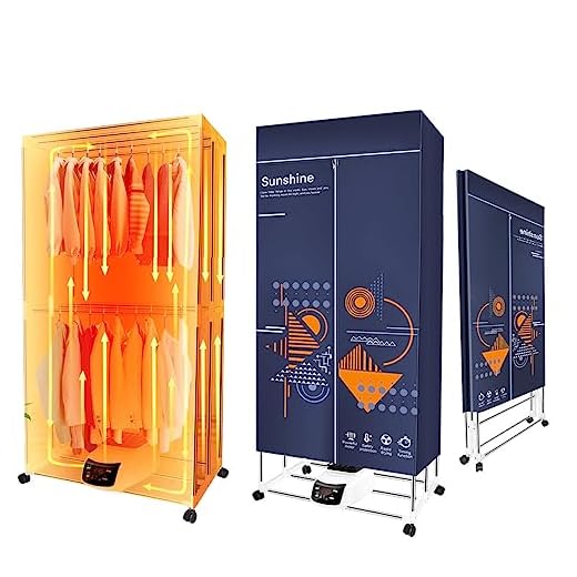 Secadora de roupas eléTrica dobrável com função de aromaterapia-ajuste de 3 marchas, peso de carga de 30kg, com controle remoto, 60-70°, temporização de 0-240min, espaço grande de camada dupla,BlueA