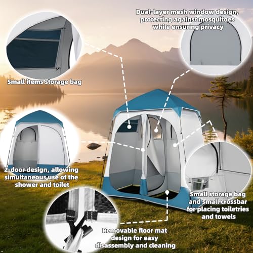 Carpa Ducha Camping Portátil 2 Habitaciones 90x90x48 pulgadas miniatura 7