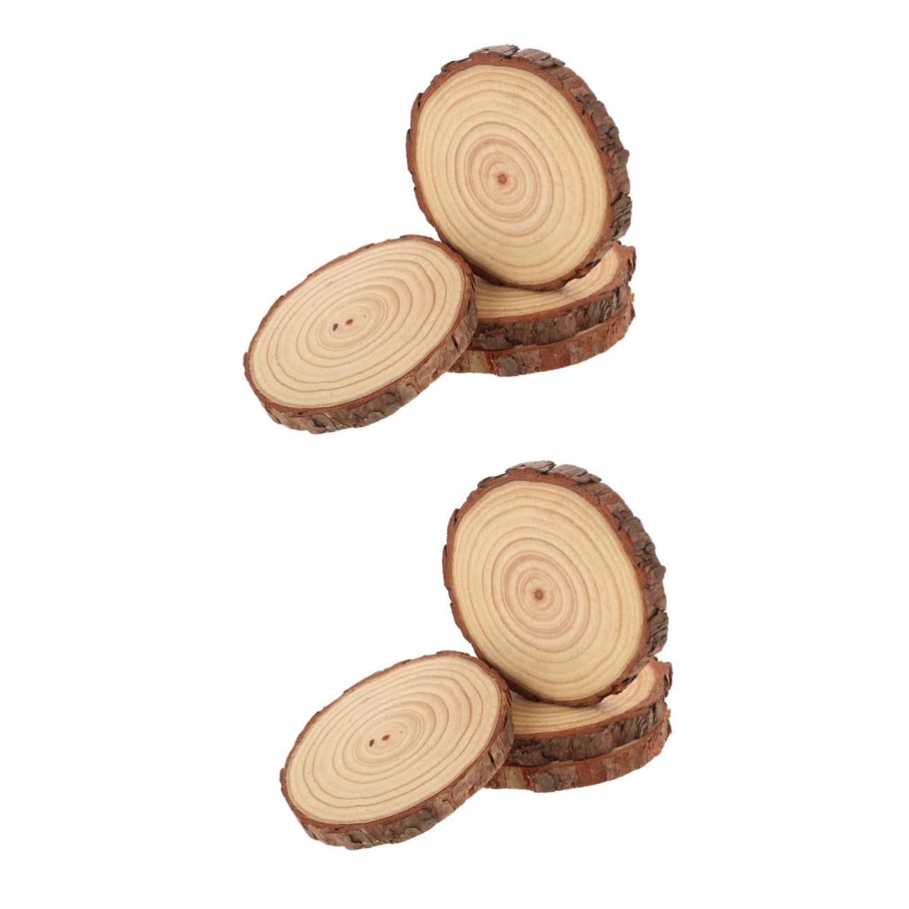 2 Series Círculos De Madera Sin Terminar Para Manualidades Bricolaje Decoración Natural Redonda Superficie Lisa Segura Para Pintar Y Escribir 4 Piezas*2