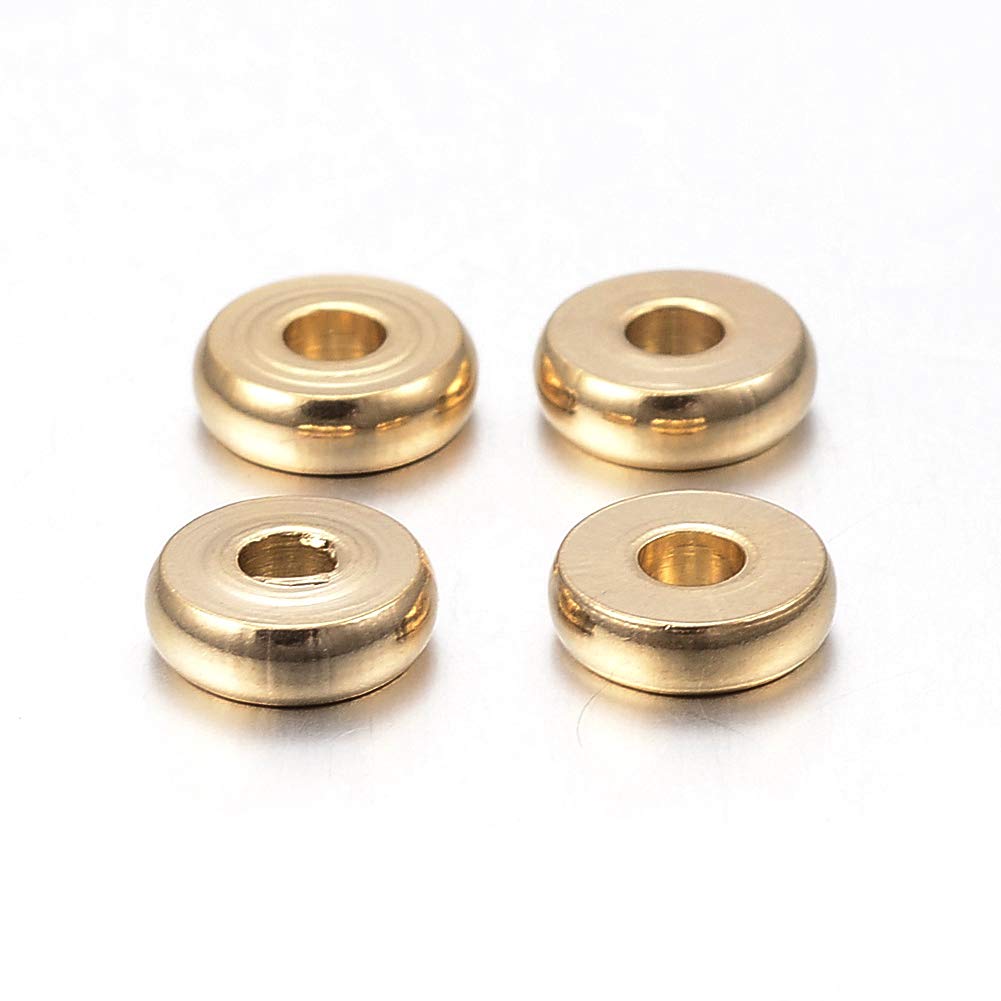 Lot de 100 perles d'espacement rondes en acier inoxydable lisses pour fabrication de boucles d'oreilles, colliers, bracelets, bijoux Lot de 100 perles d'espacement rondes en acier inoxydable lisses pour fabrication de boucles d'oreilles, colliers, bracelets, bijoux