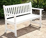 FSC-zertifiziert TrendLine Kinderbank Alaska 90 x 40 x 60 cm Weiß Bank Gartenbank Parkbank
