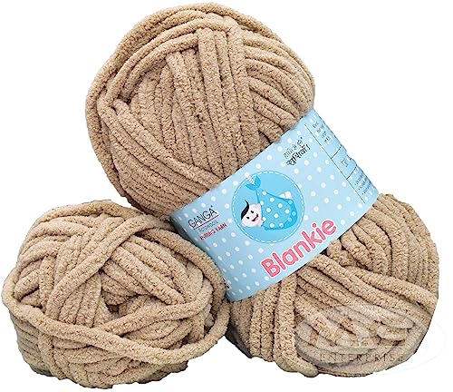 Image of GANGA Knitting Yarn Thick Chunky Wool, Blankie Skin 600 GMS Best Used with Knitting Needles-HE Art-AAEA