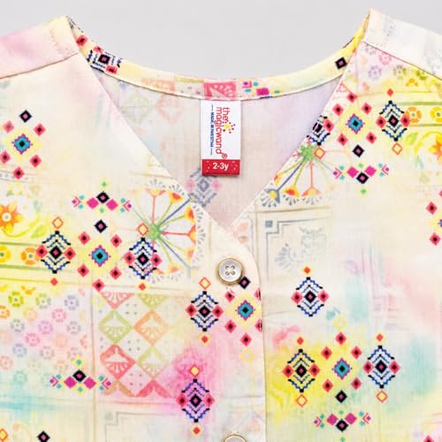 Image of The Magic Wand Woven Digital Printed Co-ord Set For Kids Girls, Sleeveless Top With Palazzo Pant Two-Piece Western Stylish Clothing Set For Festivals
