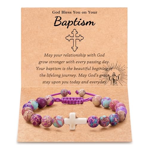 Tarsus Easter Basket Stuffers for Teens/Girls/Boys/Kids, Cross Bracelet Baptism Communion Confirmation Christian Jewelry Gifts