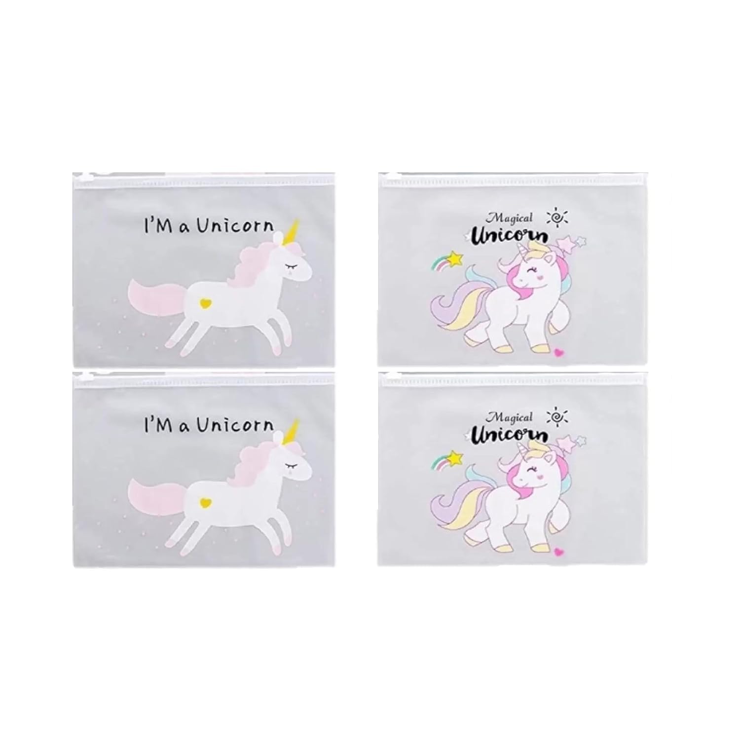 NOIee Unicorn Pouch Transparent for Pen Pencil Sharpner School Girls | Multipurpose Pouch Return Gifts | Return Gifts in Bulk for Kids (Pack of 4, Multi Color) (B0CVV362TM) Amazon Price History, Amazon Price Tracker