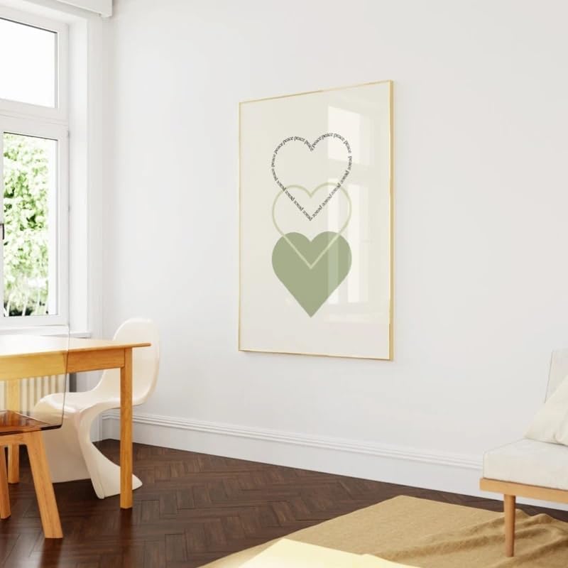 Peinture de cœur rétro simple pour un intérieur chaleureux et doux